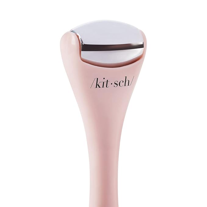 Kitsch Mini Facial Roller & Ice Face Roller Skin Care Tool Set for Women - Face Massager for Puffy Eyes, Cold Therapy, Lymphatic Drainage Massager, Self Care Gifts for Women & Men - Blush
