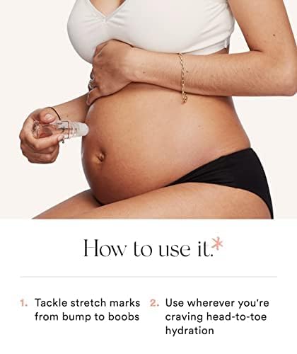 HATCH Belly Oil, Pregnancy & Postpartum Skincare for Stretch Marks, Quick-Drying for Full Body & Soothes Irritation, Plus Vegan, Clean & Plant-Based, 1 Fl Oz