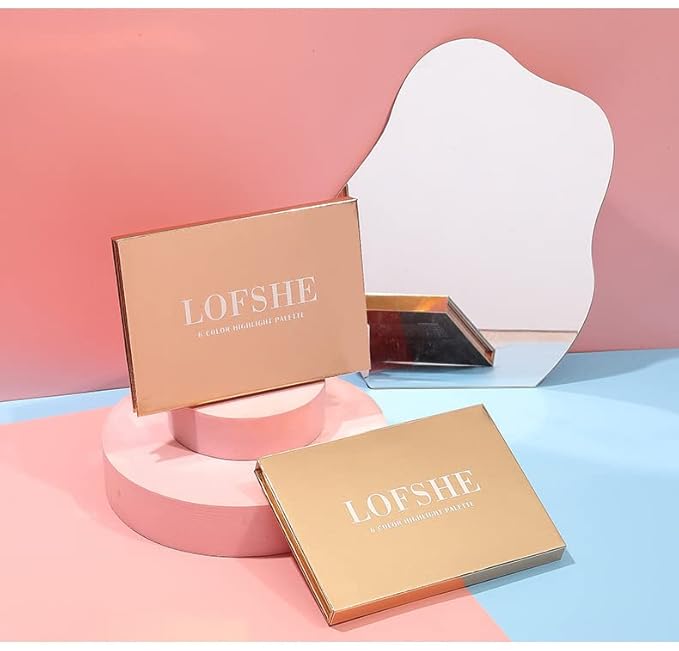 6 Colors Highlighter Makeup Face Palette, Shiny Glow Highlighter Shimmer Metallic Palette Professional Face Contouring Blemish Pallet, Natural Shiny Makeup Face Glitter Blush Cheeks Pallet Contour Illuminator Makeup Highlight Powder for Women