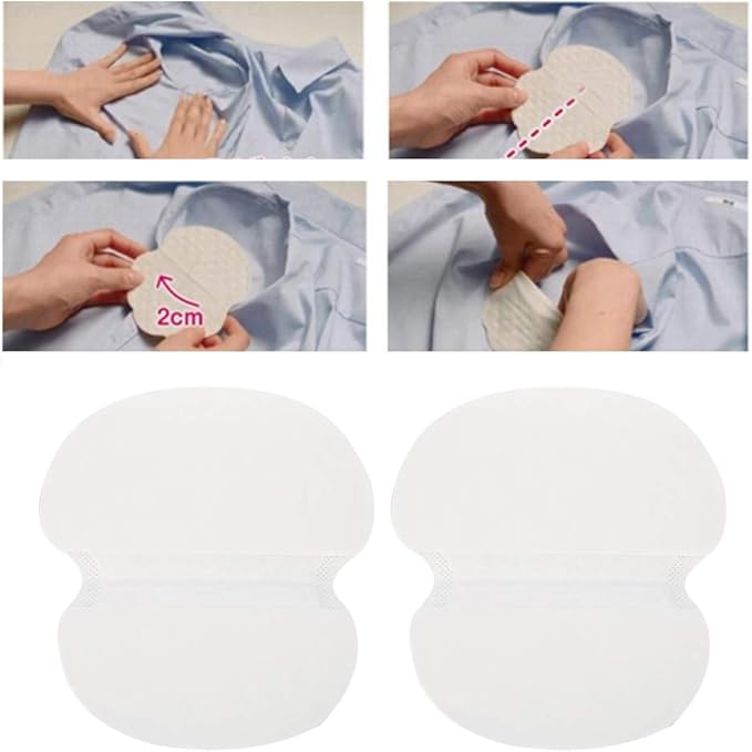 for Under Breasts, Disposable Underarm Sweat Absorbent Pads Unisex Cotton Armpit Sweat Guard (40PCS)