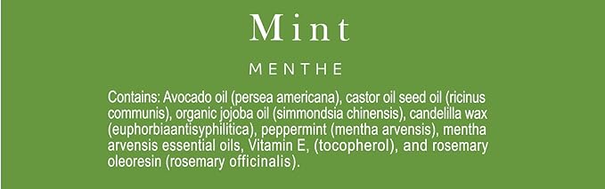 ALIDA PURE Mint Lip Balm Collection, Vegan Lip Balm, Beeswax Free, with Avocado Oil, Organic Jojoba Oil, and Vitamin E, for Dry, Chapped, or Cracked Lips, 3 Tube Set