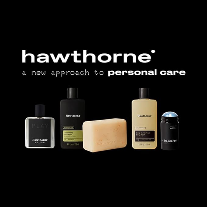 Hawthorne Men's Everyday Shampoo and Conditioner Set. For Stronger, Healthier Hair with Pure Avocado Oil and Coconut Oil. Mint and Eucalyptus Scent. Sulfate Free, Paraben Free. 8 fl. oz each.