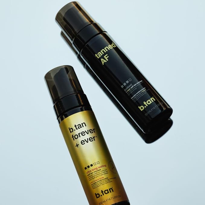 b.tan Ultra Long Lasting Self Tanner Kit | Forever Bundle - Best Dark Sunless Tan Mousse, Lasts Up to 11 Days, Tanning Mitt Applicator, 1 Hour Express Foam, Fast, No Fake Tan Smell, 6.7 Fl Oz