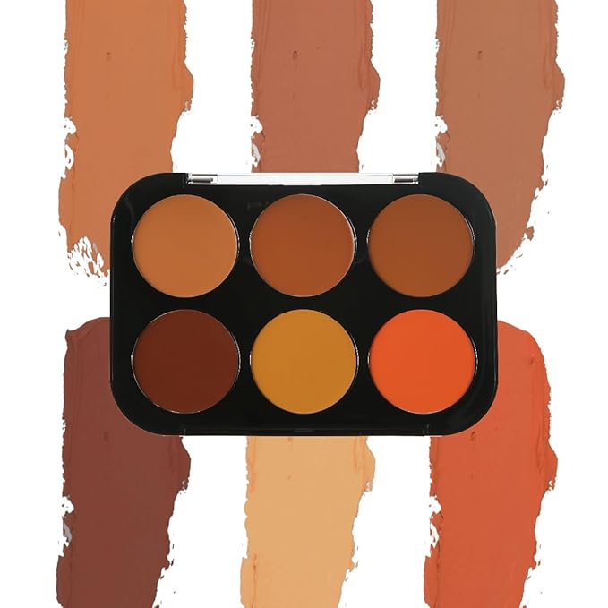 Corlo Contour Palette Concealer Correct, 6 Colors Cream Concealer Full Coverage Foundation Palette for Dark Circles Makeup (Dark)