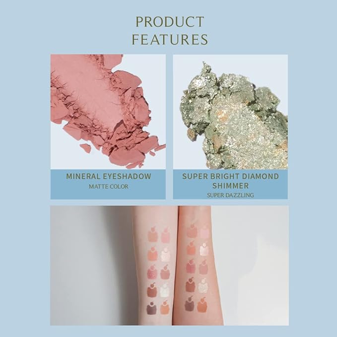 FreshO2 x Pony | Dessert Box Eyeshadow Palette |10 special colors| Made In Taiwan | Vegan Cruelty Free