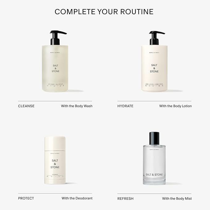 SALT & STONE Aluminum Free Deodorant | Extra Strength 48 Hour Protection for Women & Men | Made with Seaweed Extracts, Shea Butter & Prebiotics (Neroli & Basil)