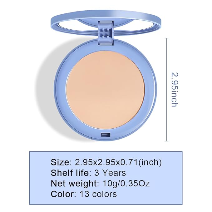 evpct Kaely Oil Control Pressed Face Powder, Get Smooth Flawless Fine Lines and Lightweight Finishing Foundation, Control Shine Long Lasting Waterproof Face Setting Powder Cosmetic, 07 True Beige