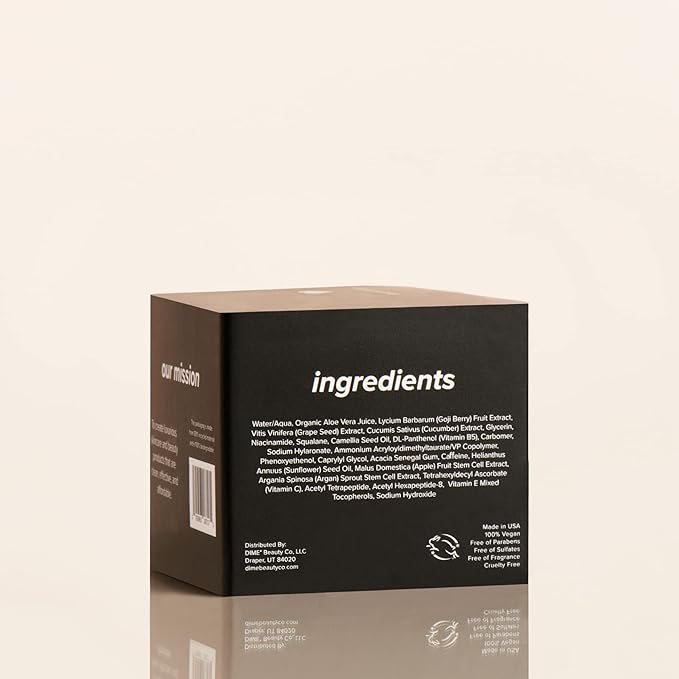 DIME Beauty Luminosity Eye Serum, Eye Cream for Dark Circles and Puffiness, Caffeine Eye Cream, Puffy Eyes Treatment, 0.5 oz / 15 mL