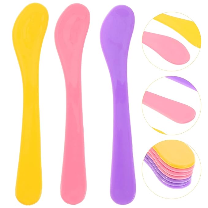 Healifty 10 Pcs makeup spatula plastic makeup DIY Accessories Facial Cream Spatulas Cream Spoon DIY Makeup Spatula small spoons Spatula Premium makeup spatula tool 15c cosmetic applicator