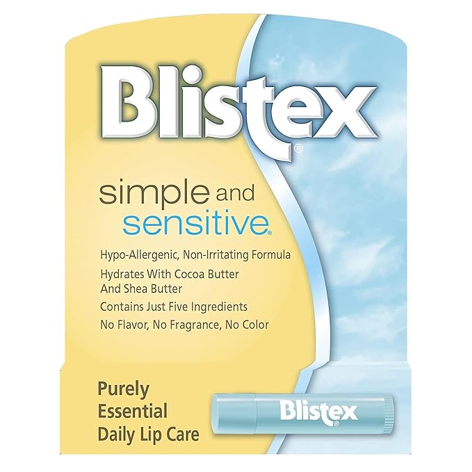 Blistex Simple & Sensitive Lip Moisturizer 0.15 oz (Pack of 4)