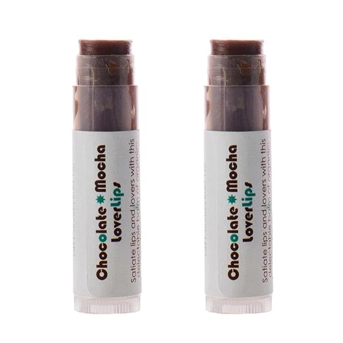 Living Libations - Organic 'Chocolate Mocha Lover Lips' Lip Balm | Natural, Wildcrafted Clean Beauty (2-pack)