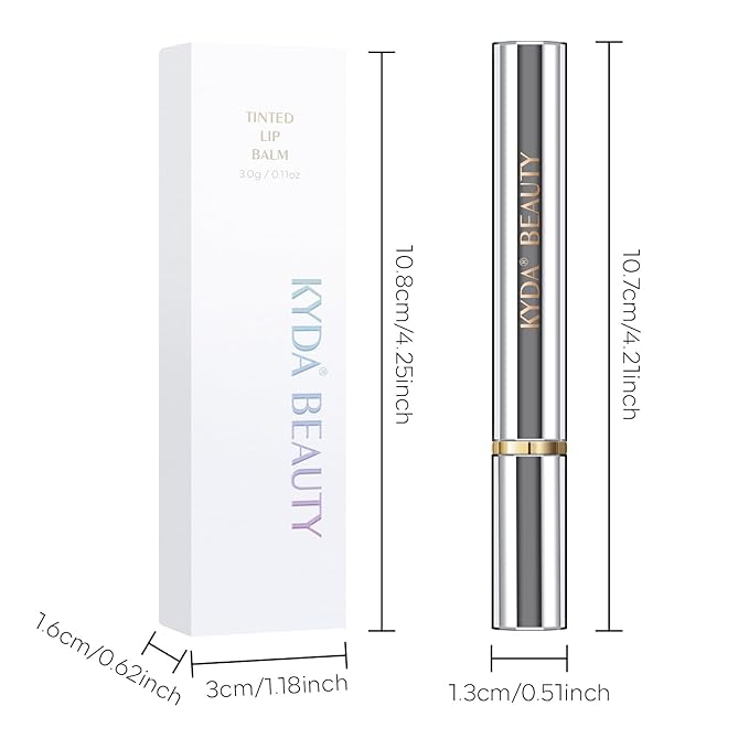 KYDA Tinted Lip Balm, Hydrating Sheer Formula Lip Balm, Natural Glossy Finish, Moisturizing Lip Care Balm for Dry Lips, Black Candy