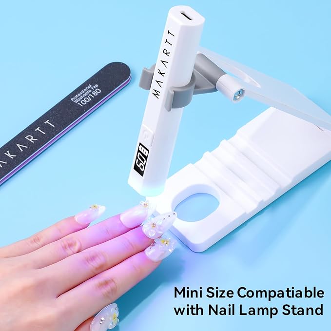 Makartt UV Light for Gel Nails: Handheld Mini Flash Cure Lamp Portable Lumière Nail Dryer for Curing Gel Polish Nail Glue Rechargeable USB Nail Light with LCD 2 Timer for Fast Drying Home Salon Use