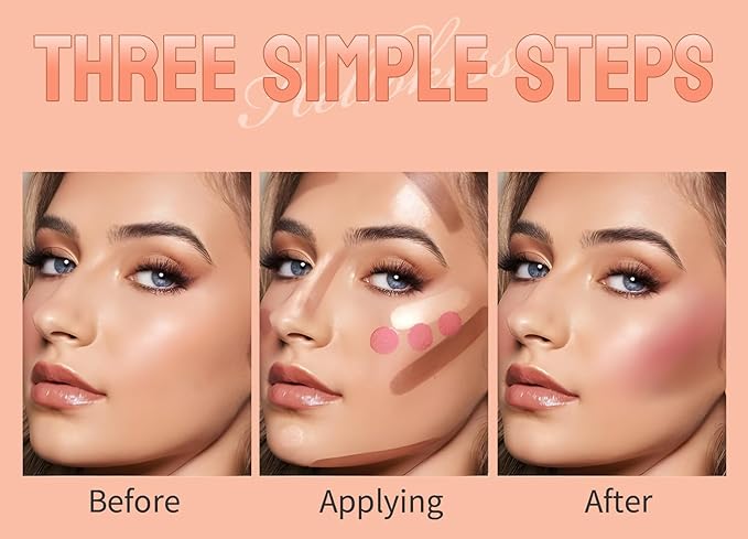 3Pcs Contour Stick Set,3 Colors Contour Stick Makeup Set, Long-Lasting Waterproof Concealer Stick Kit,Cream Blush & Highlighter Bronzer Pen (SET-B)