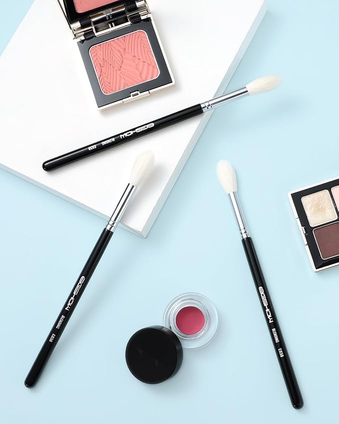 Eyeshadow Brush Fluffy Big Blending Brush Goat Bristles Soft Smugde for Powder Cream Liquid Eyeshadow for Eye Makeup Black (E838)