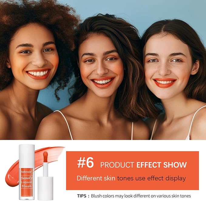 Liquid Blush for Cheeks Makeup Face Blush, Weightless Cream Formula, Smudge Proof Long-Wearing Pigmented Blush, Natural Look Makeup Face Blushes, Shimmer Finish, Dainty - 04# Coral maiden