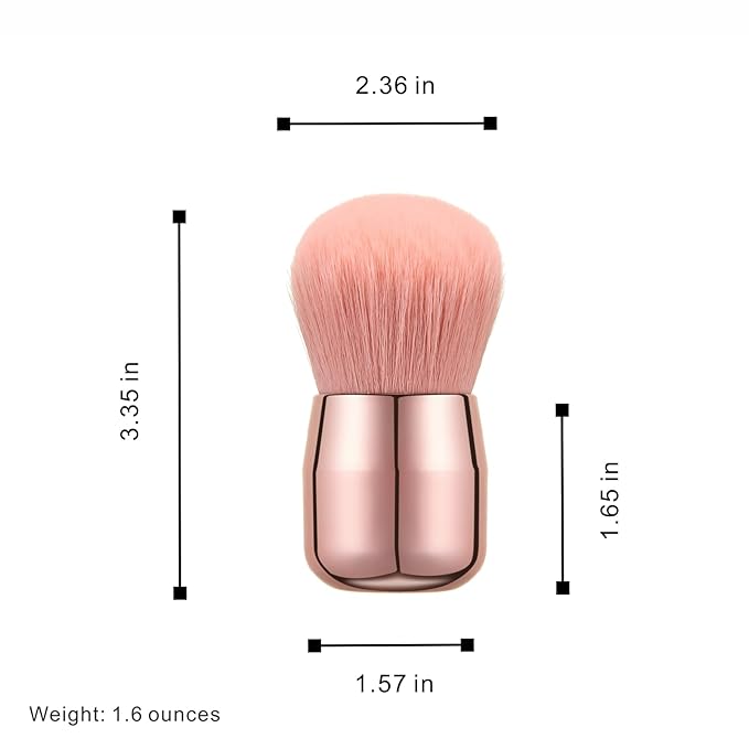 Extra Large Kabuki Brush Set for Body and Face, for blush, loose powder manicure multi-functional and tanning, Gift for women with Velvet Bag(RoseGold 2pcs)