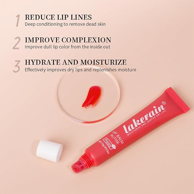 Lip Glowy Balm Butter Lip Balm Plumps Moisturizing Hydrating Lip Mask Repair Moisturizer Lips Care Lip Treatment for Dry Cracked Lip, Glossy Finish, Vegan Tinted Lip Balm Chapstick (#6 Pink Sugar)