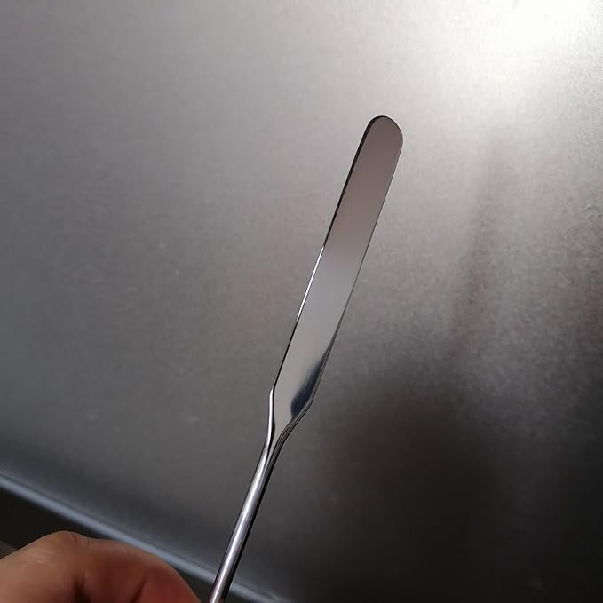 5 Pieces Stainless Steel Makeup Spatula Foundation Mixing Tool Eye Cream Spoon Foundation Spatula Cosmetic Skincare Spatula Nail Art Makeup Stirring Rod for Home Beauty Salon, Silver