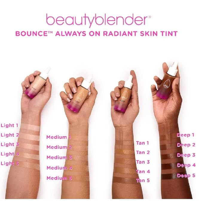 Beautyblender 12-Hour Always on Radiant Skin Tint, Breathable Serum Foundation Stays Put for All Day Long Wear, Infused with Hyaluronic Acid & Niacinamide, Tan 2