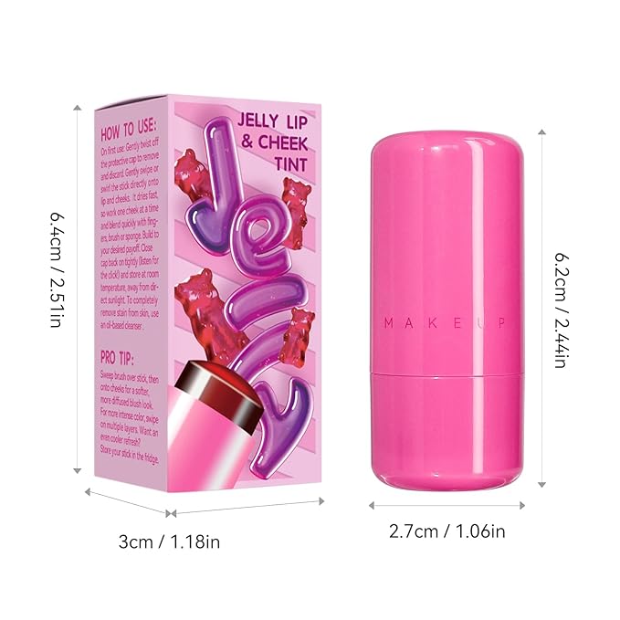 Cool Milk Jelly Blush, Sheer Lip & Cheek Stain, Buildable Watercolor Finish, Vivid Color Water Jelly Tint Lipstick, Long Lasting, Milk blush Watercolor Finish Tinted Lip Gloss for Women, 04