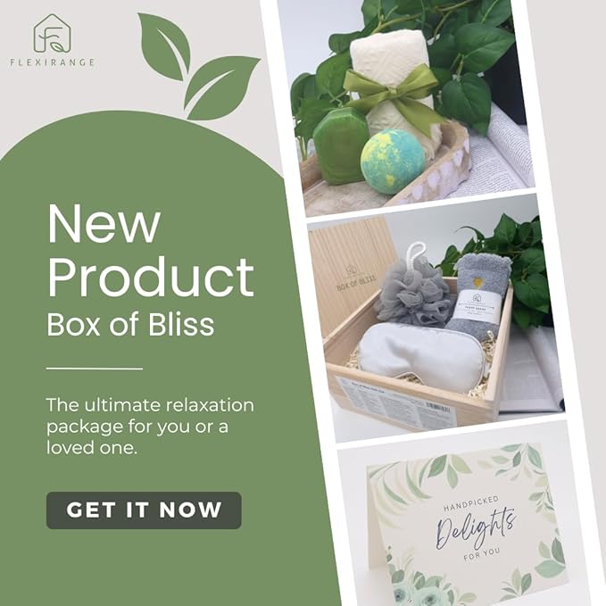 Gifts for Mom, Birthday Gifts for Women, Get Well Soon Gift Baskets for Women, Relaxing gifts for Women, Self Care Gifts, Spa kit for Woman, Wooden Box, Green Gifts for Sister, Friend