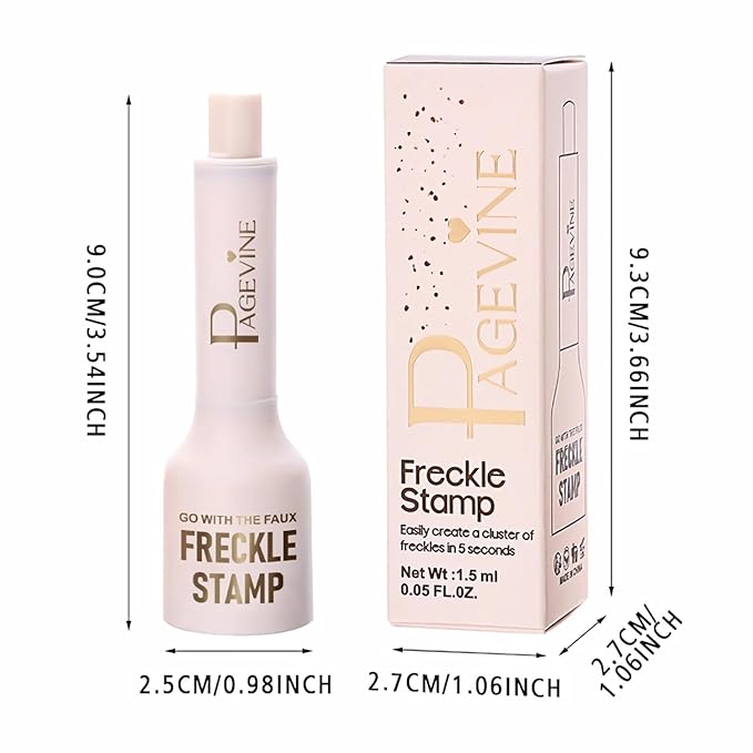 Freckle Stamp Pen, Waterproof Fake Freckles Makeup Tool, Upgrade Liquid Faux Freckles Pen, Quick-Dry, Long-Lasting, Lifelike, Natural Sunkissed Makeup, with Multi-Prong Precision Stamp Head (Medium)