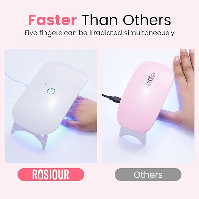 Gel Nail Polish Kit with U V Light, Hema-Free White Light Nude Pink Summer Gel Polish Set with Base & Top Coat Chrome Nail Powder, 4 Colors Mini Salon Nail Art Starter Gift for Women Girl