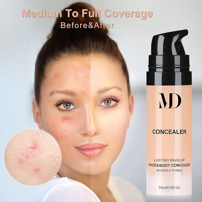 Liquid Primer Set Matte Liquid Full Coverage Oil Control Breathable Invisible Cover Concealer Primer with Face Primer, Makeup Sponge