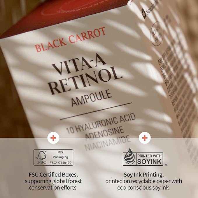 GOODAL Black Carrot VITA-A Retinol Ampoule 30ml, Hydration Facial Serum for Glowy Skin, Lightweight Serum, Korean Skincare, Pore minimizer