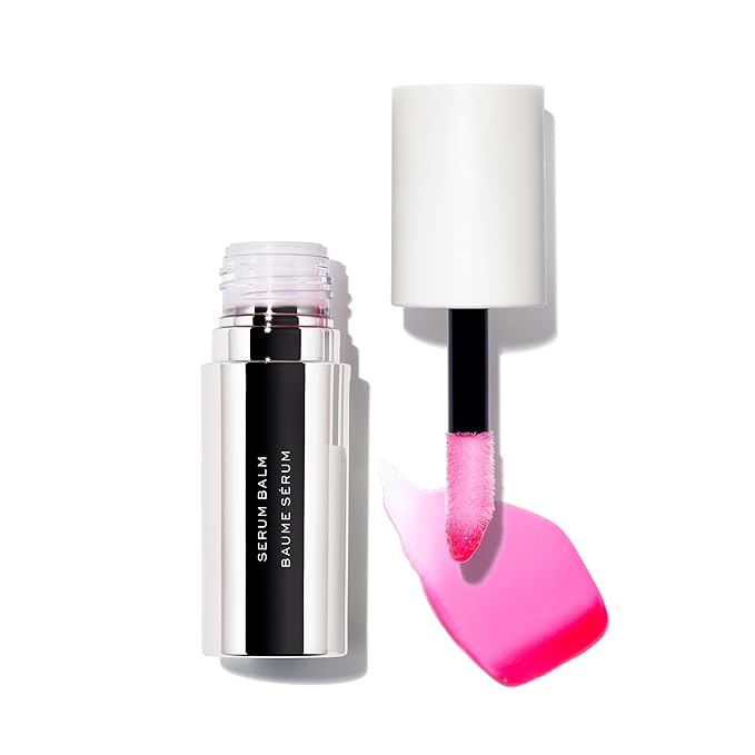 MAKE Serum Balm – Hydrating Lip Oil Treatment – Softening, Smoothing and Plumping Lip Cream – All Day Comfort, Gloss and Shine,Pink Cerise 0.15 Oz