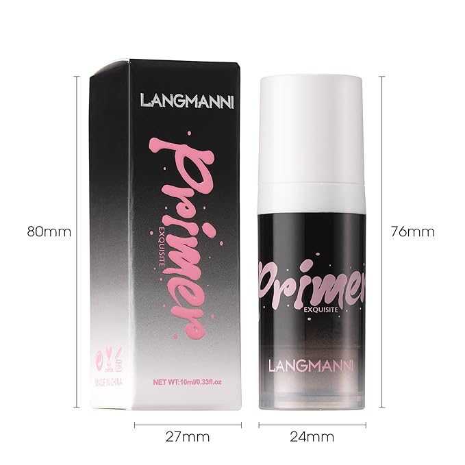 LANGMANNI Matte Grip Face Primer, Transparent Skin Perfecting Hydrating Primer,Unique Smooth Gel-Based Primer Essential For Longlasting Perfection Face Makeup (0.33 Fl Oz, 2)