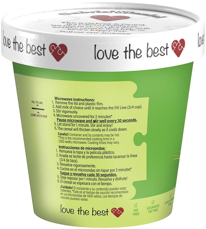 Gabriel & Daniel Creamy Rice Hot Cereal Cup – Non-GMO, Pure and Organic Gluten Free Cereal – Rich in Iron & Essential Nutrients for a Nourishing and Instant Breakfast – Quick & Easy Meal (Pack of 12)