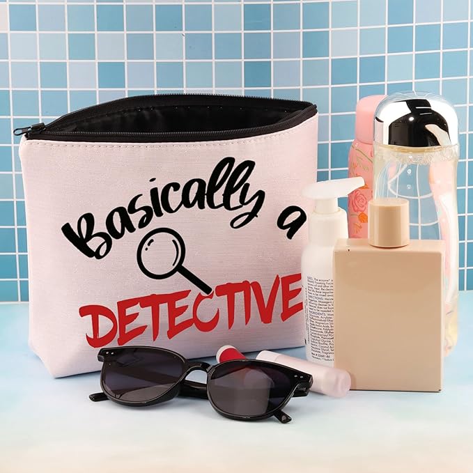 BDPWSS Basically A Detective Makeup Bag True Crime Gift True Crime Junkie Gift True Crime Lovers Gift True Crime Podcast Gift (basically detective)