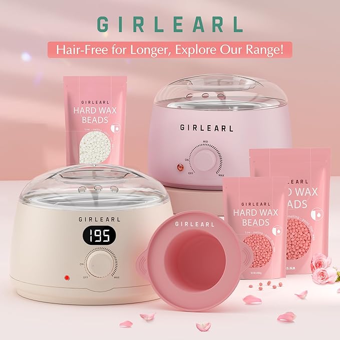 Hard Wax Beads, 1lb Wax Beans for Hair Removal Sensitive Skin with Rose Formula, Perfect for Full Body, Facial, Brazilian Bikini, and Legs at Home Wax Refill for Women Men (pink)