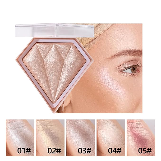 Face Highlighter Luminizers Highlighter powder Translucent Setting Powder High Definition Powder for All Skin Types and Skin Tones(N02)