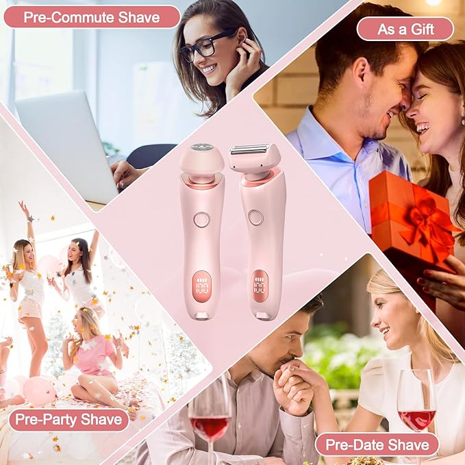 Livora Electric Shaver for Women, Bikini Trimmer for Women, Silk Glide Pro Shaver, Removable Head Electric Trimmer for Bikini, Pubic Hair, Legs, Body, Wet/Dry