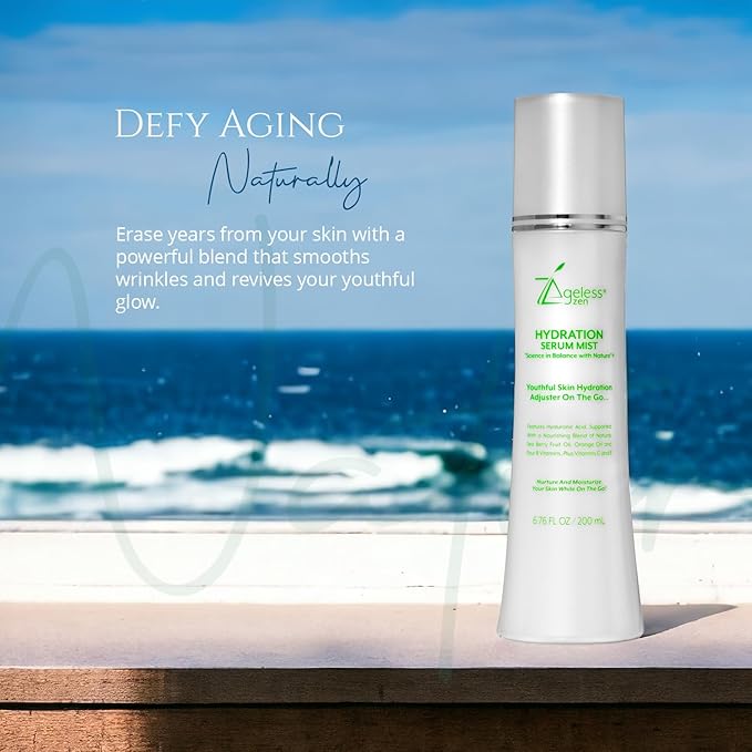 Hydrating Serum Mist (6.26 + 1.35) FL OZ - (Comes with Refill) - Improves Tone & Texture β Calms, hydrates, refreshes Sensitive Skin - Hyaluronic Acid Serum, E Vitamins - Anti-Wrinkle