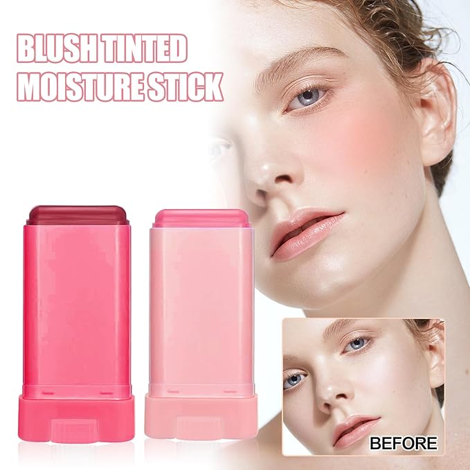 Blush Rare Beauty Liquid Blush Stick Cream Blush Natural Waterproof Long Lasting Powder Blusher,On The Go Blush Brushes For Makeup Cheeks,Suitable For All Skin Types(2PC)
