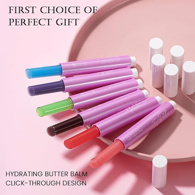 DAGEDA 3PCS Tinted Lip Balm, Moisturizing Magic Color Changing Lipstick, Soothing Hydrating Lip Balm Tinted, Glossy Lip Plump Gloss Butter Balm for Women, Lightweight, Non-Greasy, 01+02+03