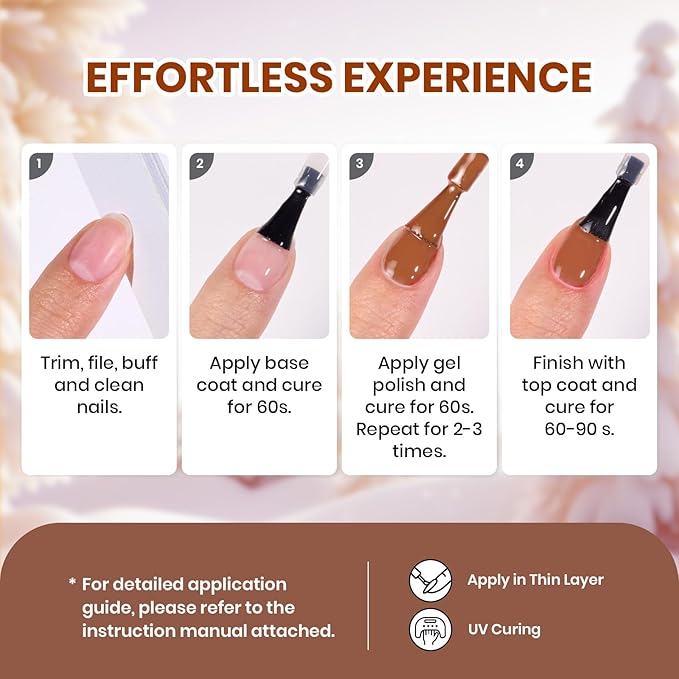 Beetles Fall Gel Nail Polish Set – 20 Colors Brown Burgundy Red Green Orange Glitter Winter Gel Polish, Soak Off UV LED Gel Polish Kit with Base Coat Glossy Matte Top Coat Manicure Gift for Women