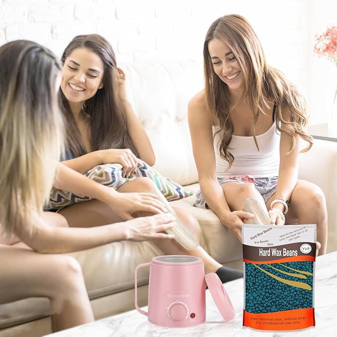 Hard Wax Beads for Brazilian Waxing, Sensitive Skin, Face, Eyebrow, Back, Chest, Legs At Home - Pearl Wax, 300g/bag (Dark Green)