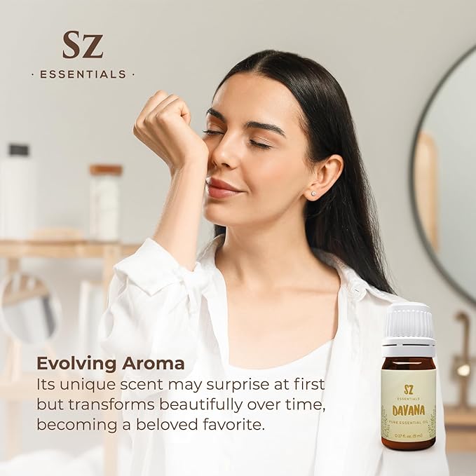 Davana Essential Oil - 100% Pure & Undiluted - Extracted from Artemisia Pallens- Sweet and Sour, Dried-Fruity, and Watermelon-Like Aroma Therapeutic Grade & Vegan - 0.17 oz (5 ml)