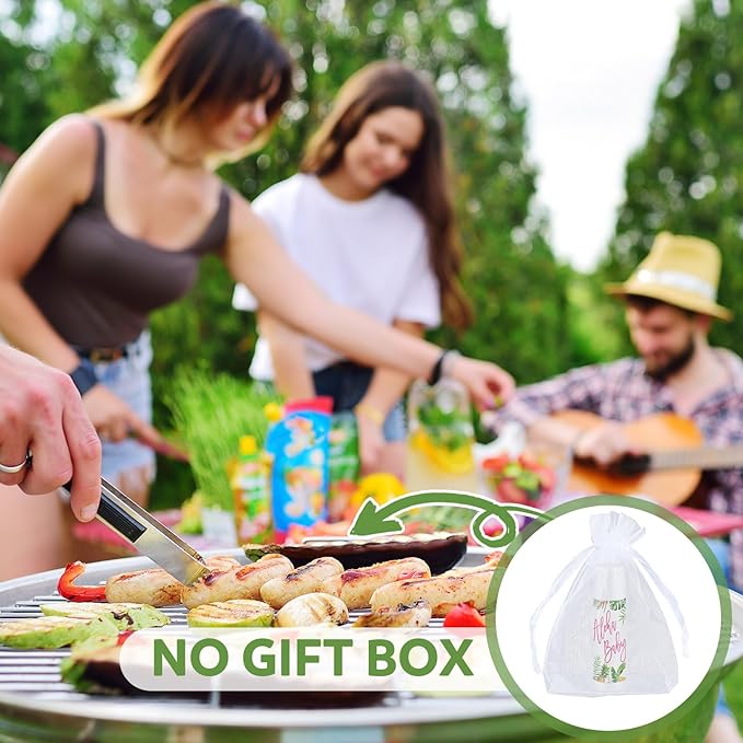 Demissle 50 Pcs Baby Shower Lip Balm Gift Set with 100 Pcs Organza Bags Baby Shower Party Favor for Guest Thank You Tag Rope Baby Shower Party Decoration Gender Reveal Souvenirs (Tropical)