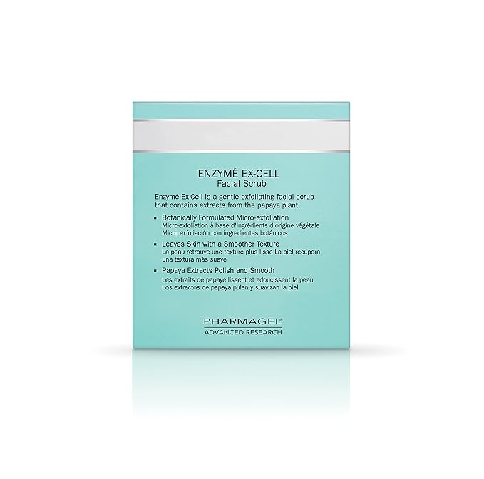 Pharmagel Enzyme Ex-Cell - Gentle Papaya Face Exfoliator Scrub for All Skin Types - 18 Ounces