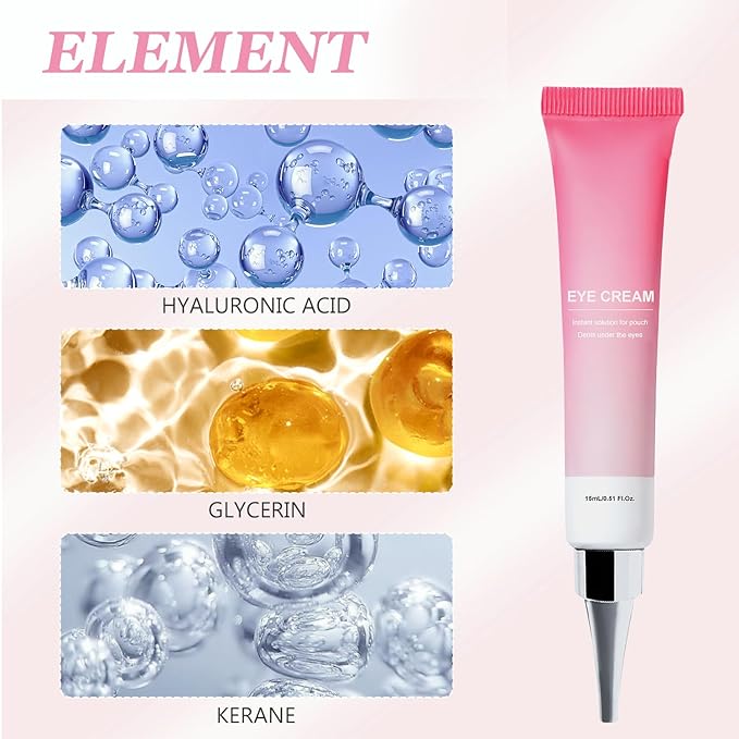 Instant Under Eye Cream, Ream For Eye Bags, Moisturizing Eye Cream, Anti-Wrinkle Eye, Brightening Eyes Tightener Cream, Helps To Instantly Reduce The Puffy Eye Look(2pcs)