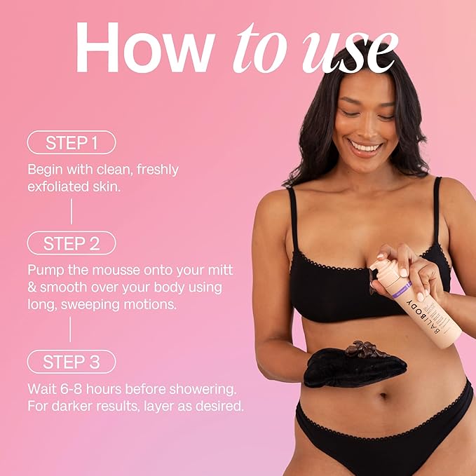 Bali Body Deep Violet Self Tanning Mousse โ Self Tanner Mousse Violet-Based Formula for Dark, Fake Tan with Olive Undertones โ Hydrating, Sunless Tanner for Sensitive Skin โ 200ml / 6.7fl oz