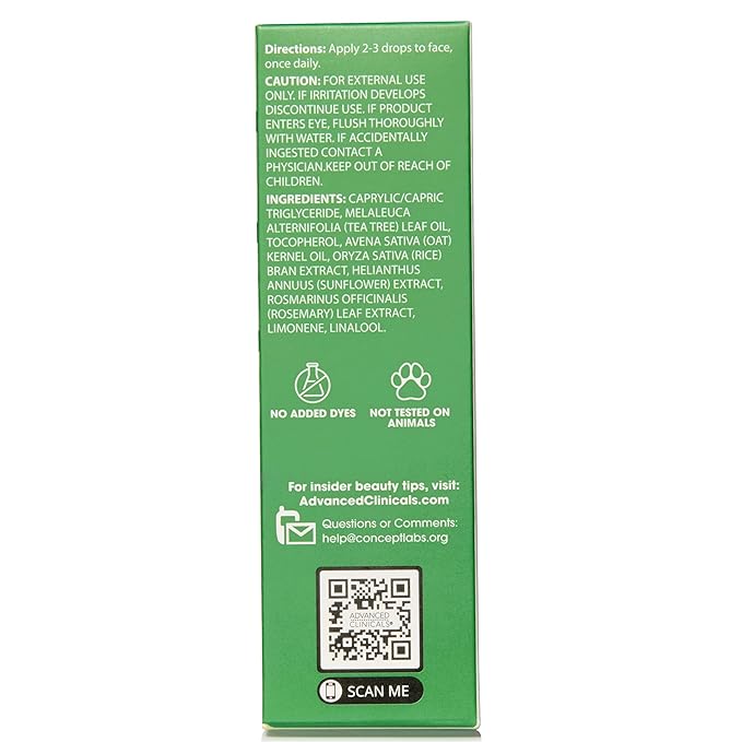 Advanced Clinicals Tea Tree Oil For Skin Facial Serum | Tea Tree Serum For Face With Vitamin E + Botanicals To Help Improve Appearance Of Large Pores & Skintone For Smoother Looking Skin, 2-Pack