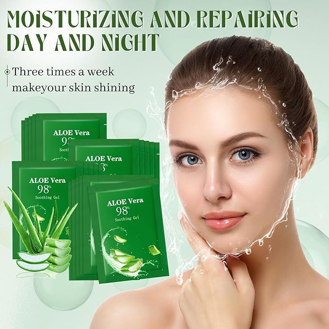 30 Pcs Aloe Vera Gel Bulk Travel Size Soothing Gel 98% Organic Aloe Vera Moisturizer for Skin and Hair Face Moisturizer for Sunburns Relief, Razor Burns, DIY Skincare