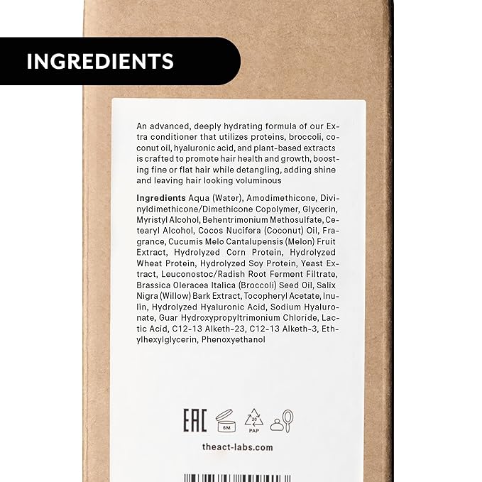 The Act Extra Hair Conditioner for All Hair Types - Deep Hydration and Nourishment for Dry, Damaged, and Color-Treated Hair - Restores Strength with Plant Proteins for Women Men, Vegan 9.47 Fl Oz